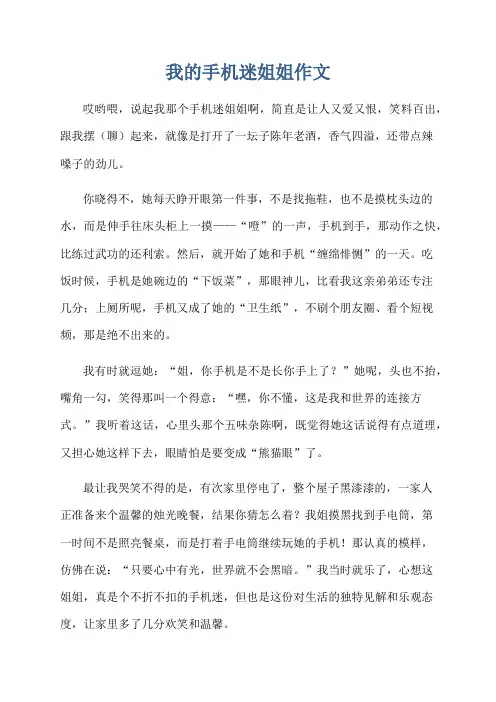 我的手机迷姐姐作文