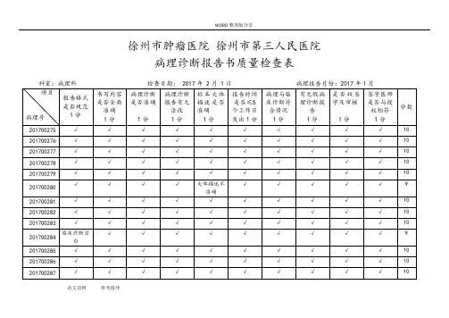2015年_2018年病理诊断报告质量检查表.doc