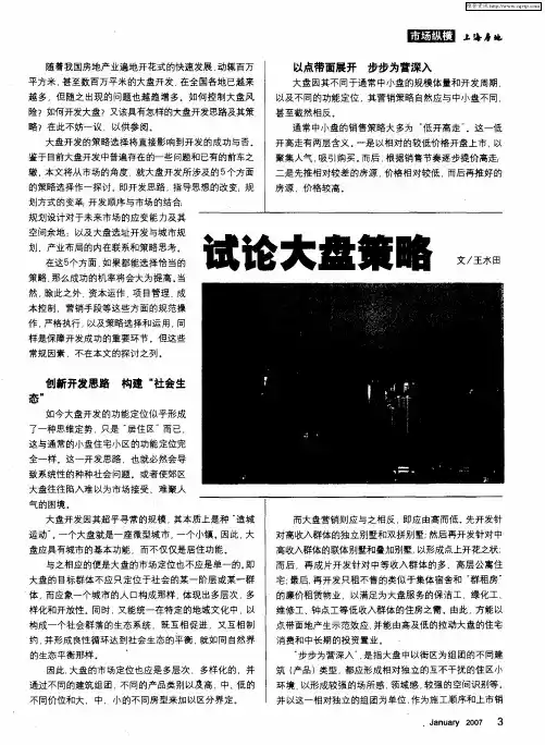 试论大盘策略