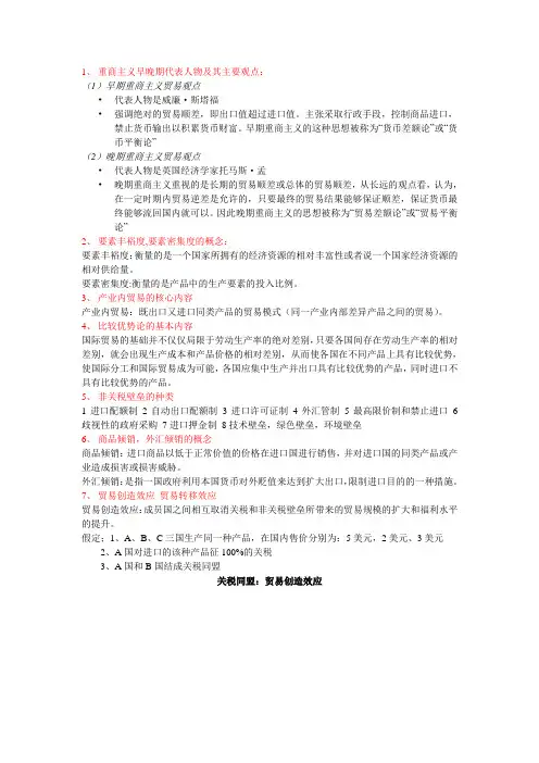 国际经济学笔记