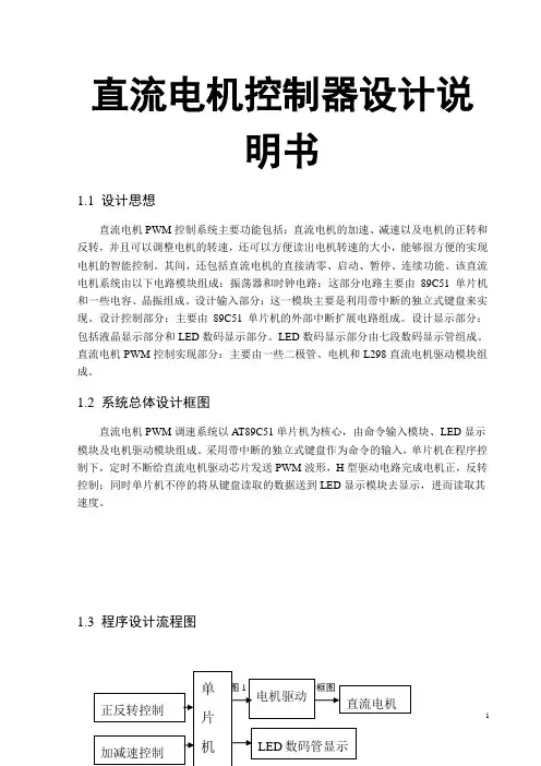 直流电机控制器设计说明书