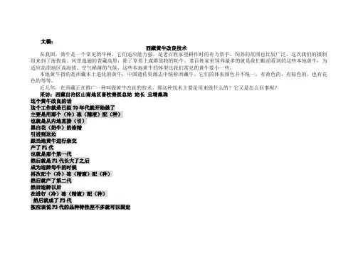 西藏黄牛改良技术