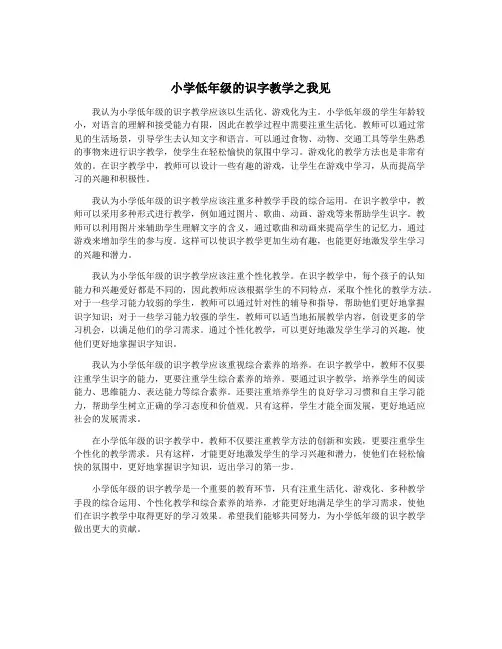 小学低年级的识字教学之我见