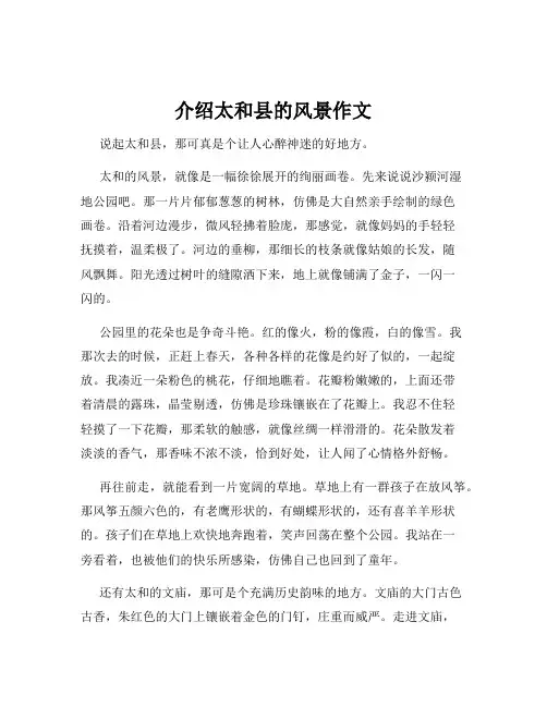 介绍太和县的风景作文