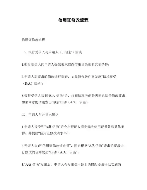 信用证修改流程