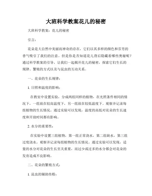 大班科学教案花儿的秘密