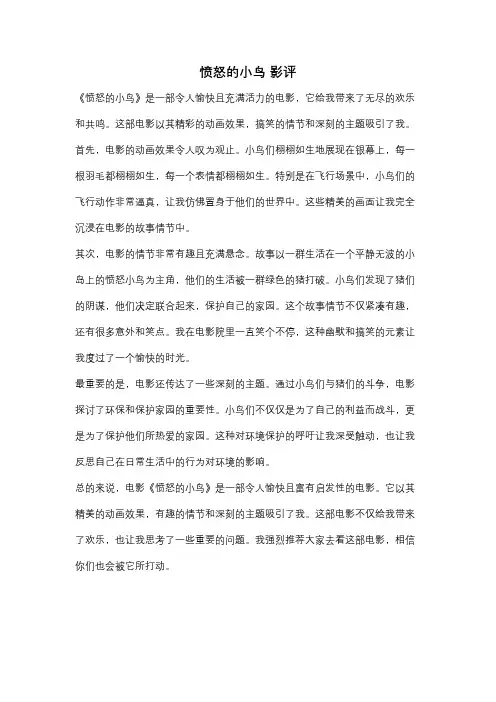 愤怒的小鸟 影评
