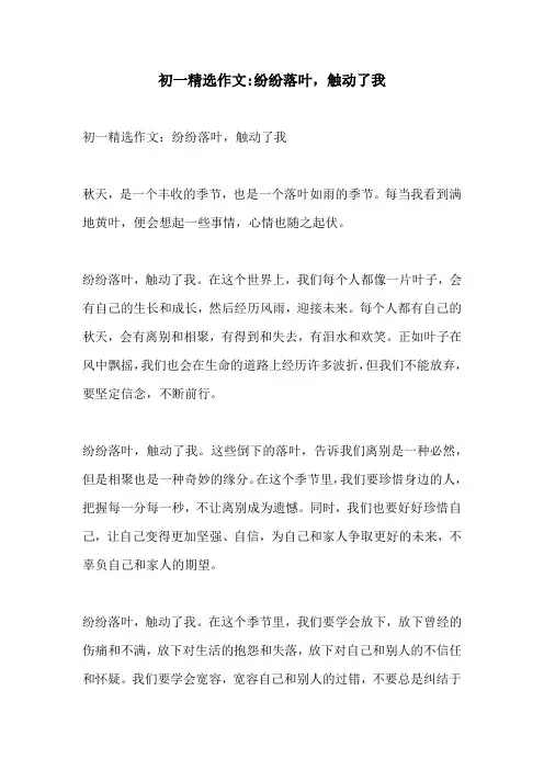 初一精选作文纷纷落叶触动了我
