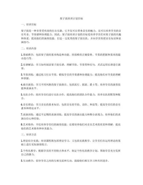 架子鼓培训计划目标