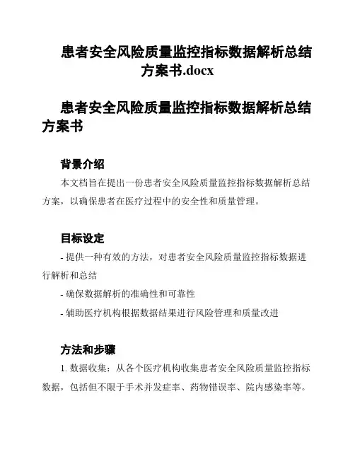 患者安全风险质量监控指标数据解析总结方案书