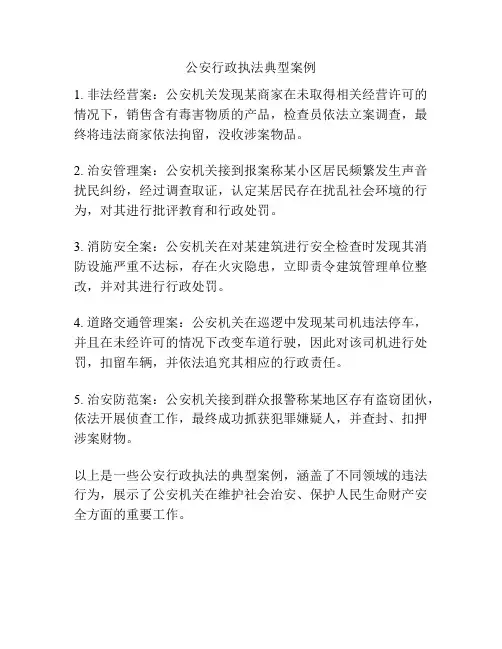 公安行政执法典型案例