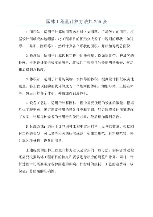 园林工程量计算方法共255张