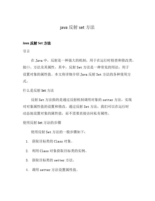 java 反射set方法