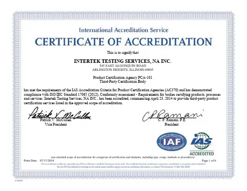 INTERTEKTESTINGSERVICES,NAINC.