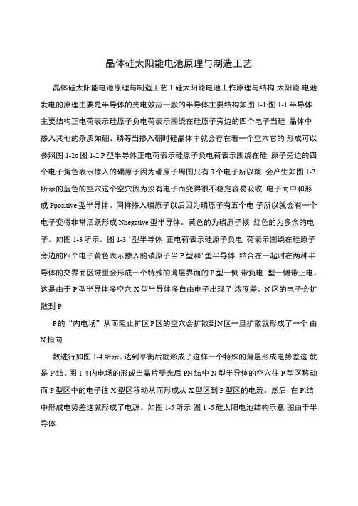 晶体硅太阳能电池原理与制造工艺