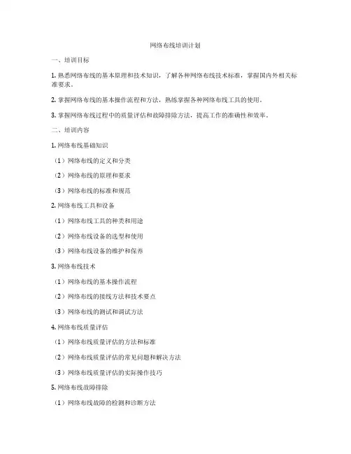 网络布线培训计划