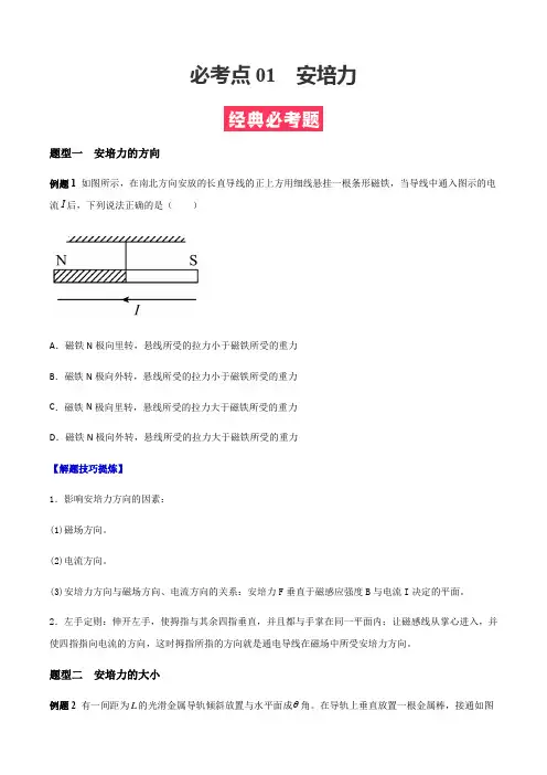 必考点01  安培力(人教版2019)(原卷版)