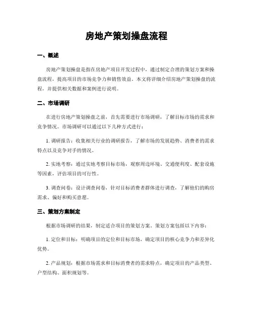 房地产策划操盘流程