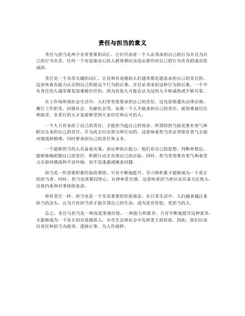 责任与担当的意义
