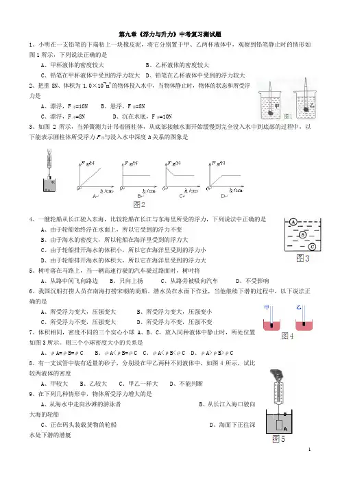 升力与浮力习题