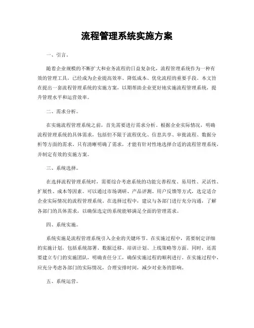流程管理系统实施方案