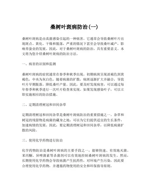 桑树叶斑病防治(一)