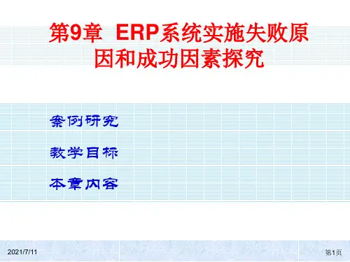 ERP系统实施失败原因和成功因素探究