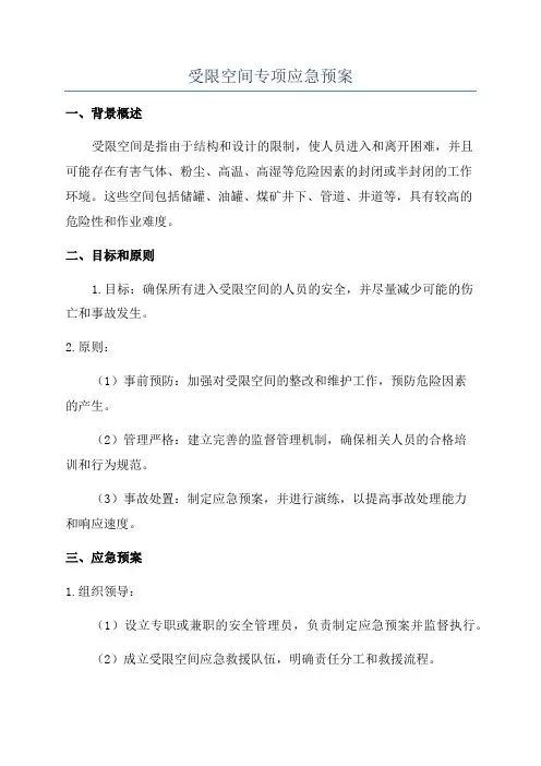 受限空间专项应急预案