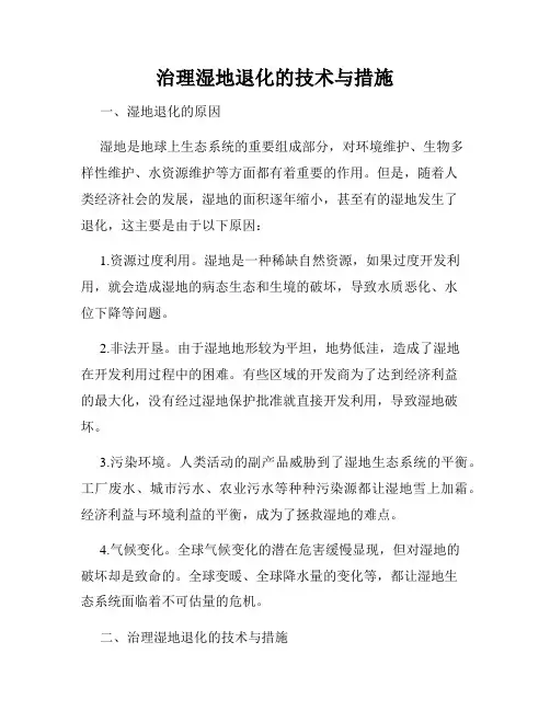 治理湿地退化的技术与措施