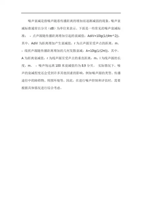 噪声衰减 标准