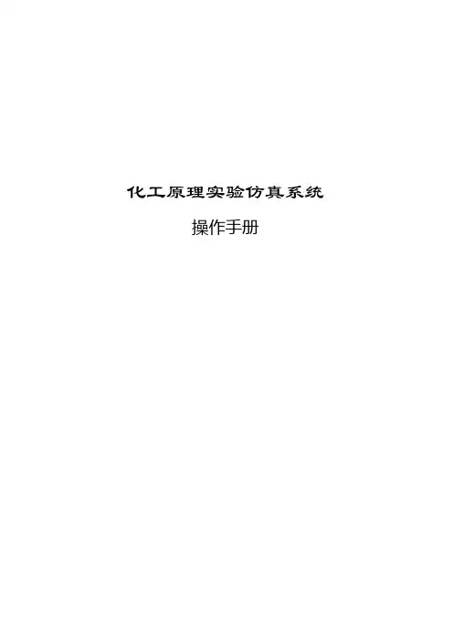 化原仿真实验操作手册-