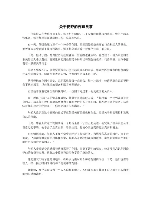 关于视野的哲理故事