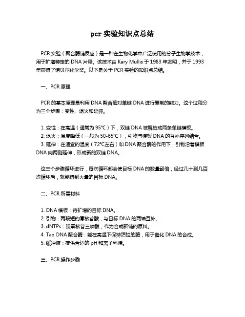 pcr实验知识点总结