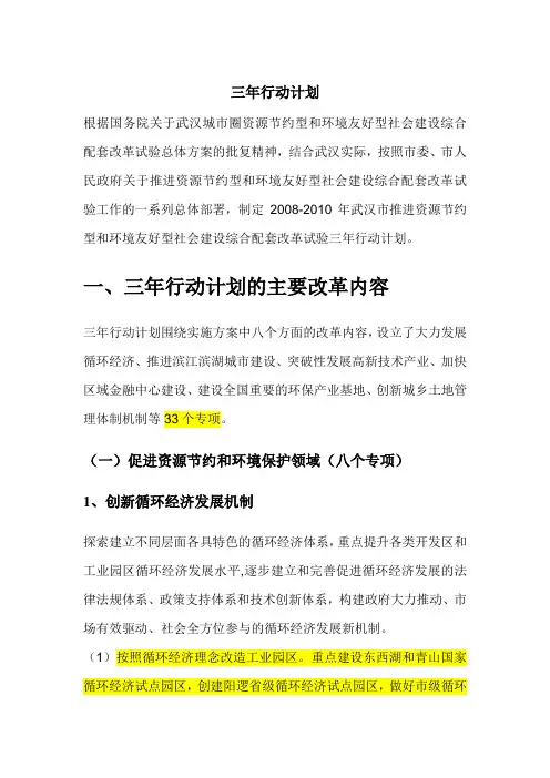 三年行动计划