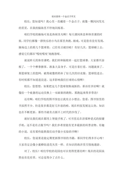 校长我有一个金点子作文