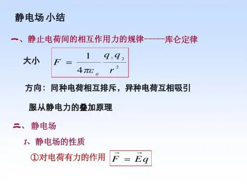 静电场小结