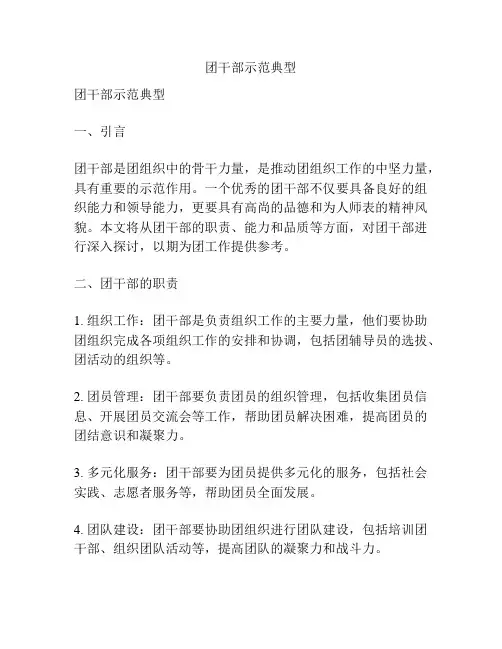 团干部示范典型
