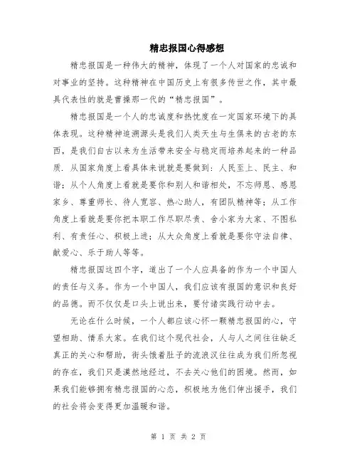 精忠报国心得感想