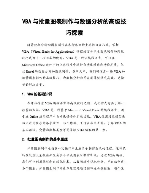 VBA与批量图表制作与数据分析的高级技巧探索