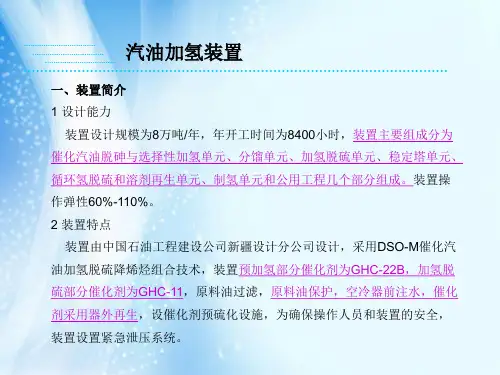 汽油加氢装置原理简介ppt课件