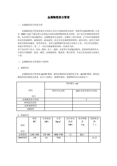 金属陶瓷复合管道