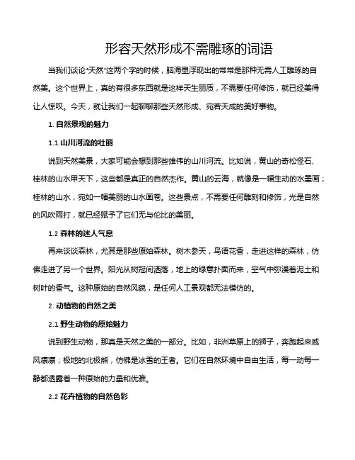 形容天然形成不需雕琢的词语