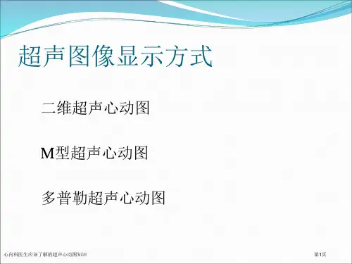 心内科医生应该了解的超声心动图知识