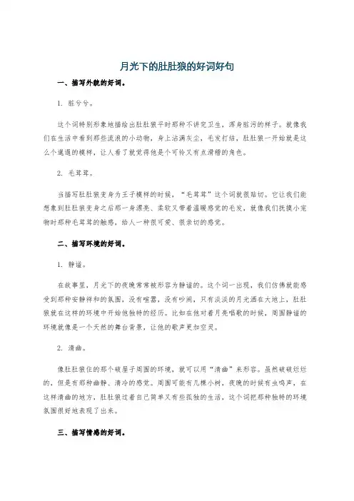 月光下的肚肚狼的好词好句