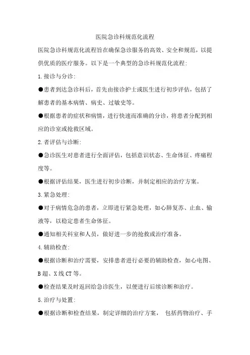 医院急诊科规范化流程