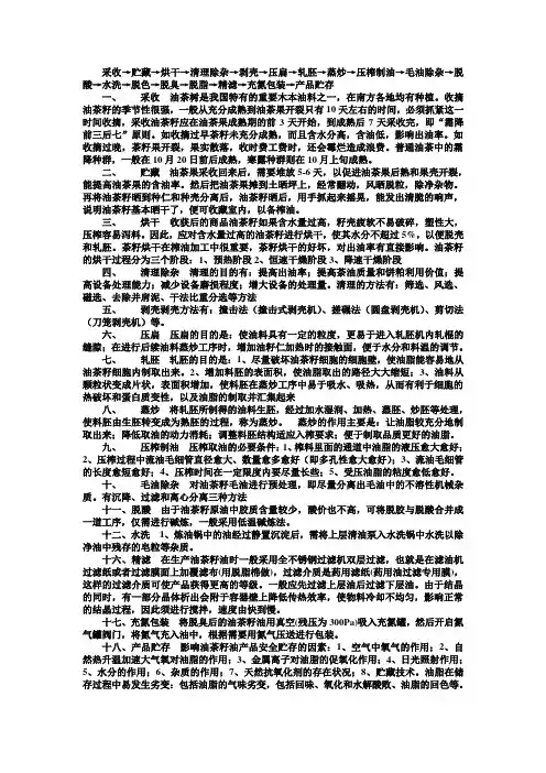 油茶生产工艺