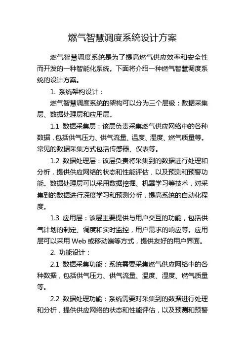 燃气智慧调度系统设计方案