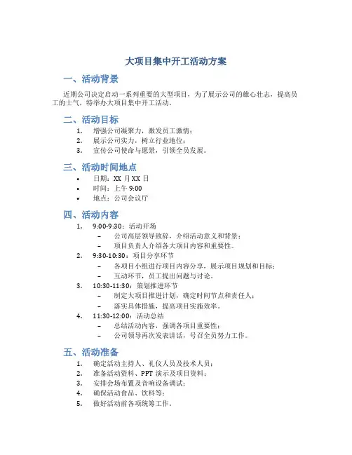 大项目集中开工活动方案