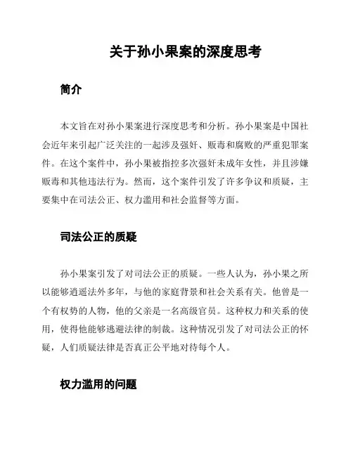 关于孙小果案的深度思考