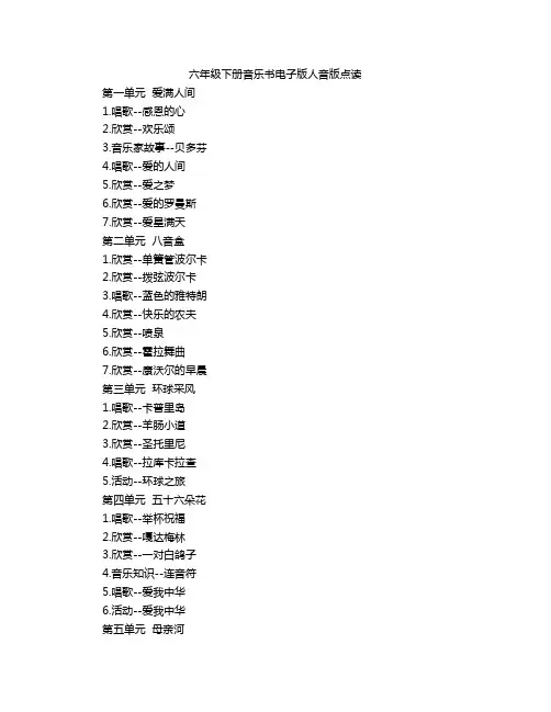 六年级下册音乐书电子版人音版点读